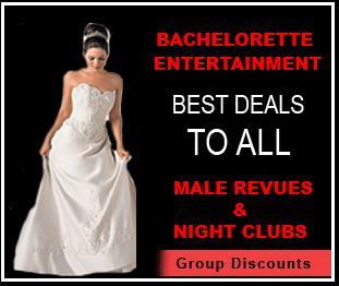 Discounted bachelorette party packages to male strip shows in NYC.